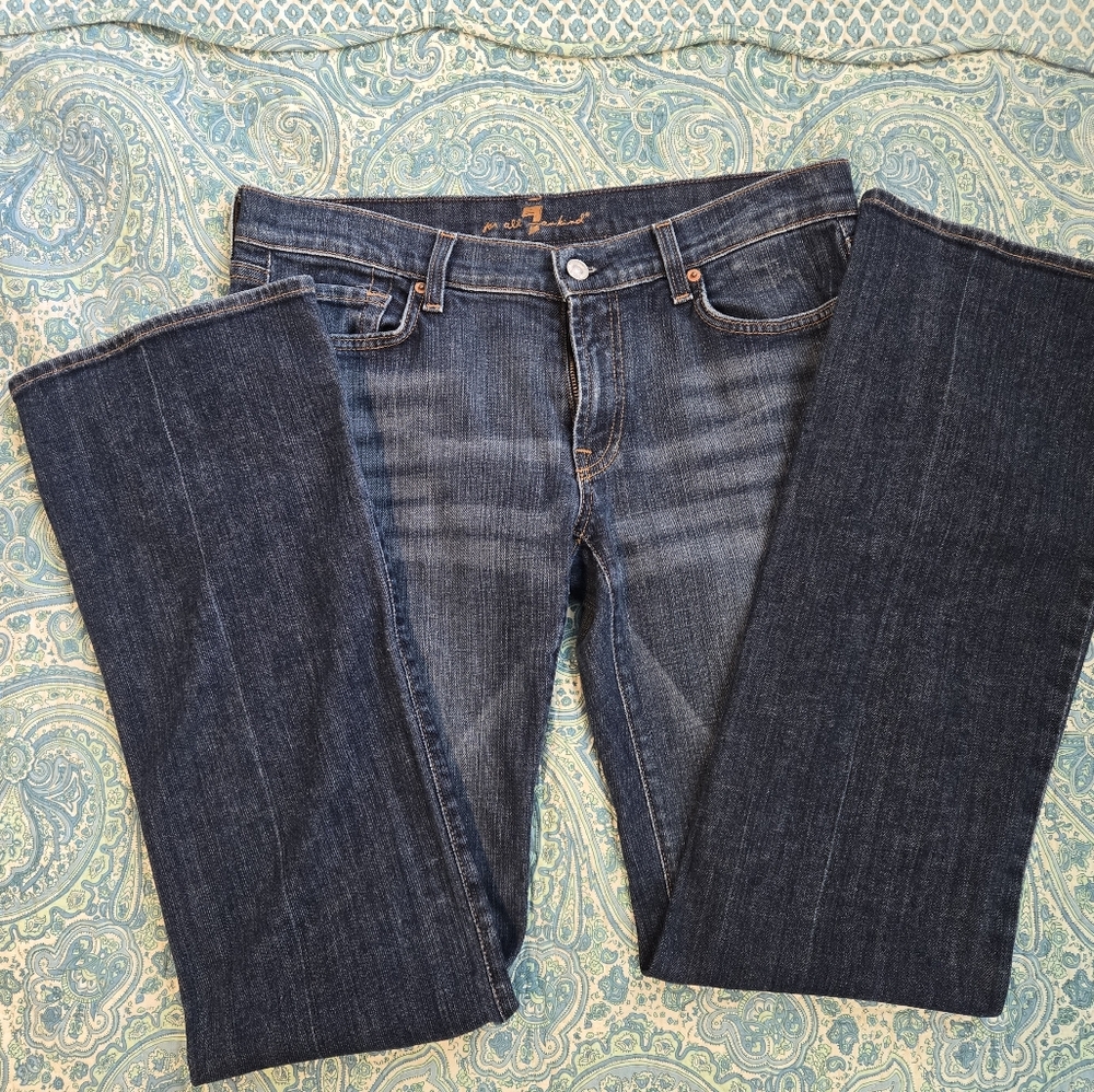 Blue Flare Wide Leg Jeans with Classic Indigo Wash